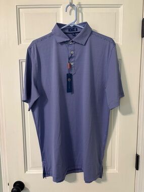 Stitch Golf Polo Men’s M/L Atlantic Stripe in Purple Haze NWT